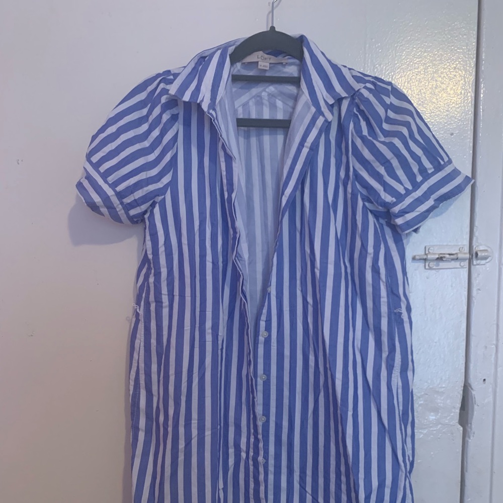 Loft striped shirt dress